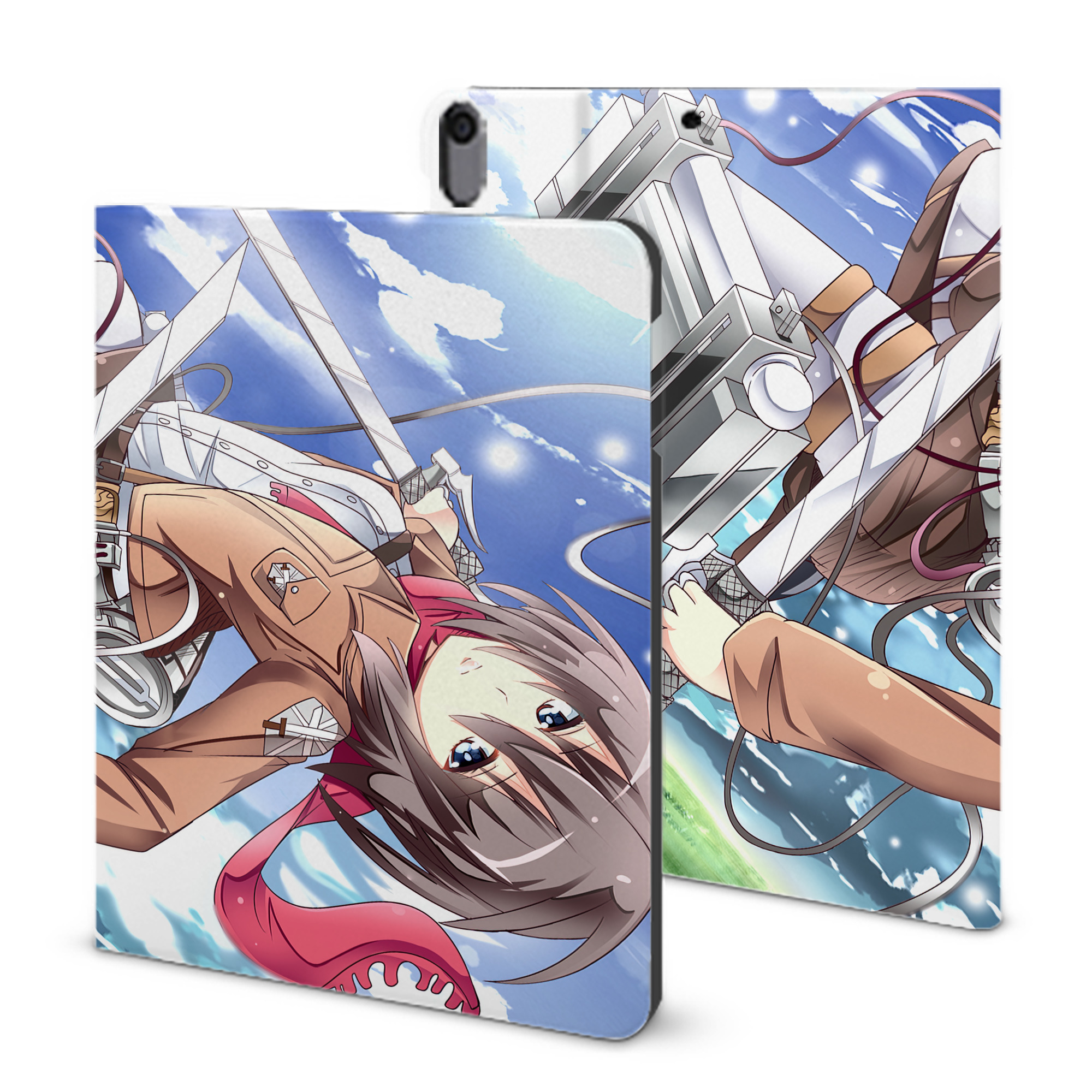 （画像用） 進撃の巨人 Attack on Titan IPad ケース ブック型 PUレザー TPU 耐衝撃 軽量 薄型 ペン収納なし 全面保護 IPad 各モデル対応